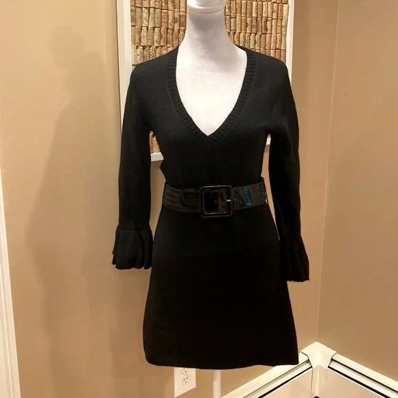 black cashmere mini dress Signature Cashmere Turtleneck Dress
